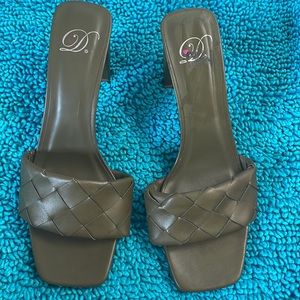 Olive Green Wedged open toed heels